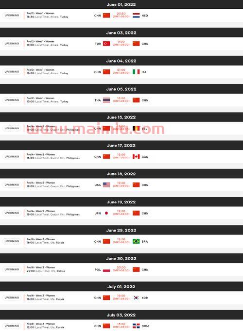 中国女排联赛赛程（中国女排联赛赛程时间表）