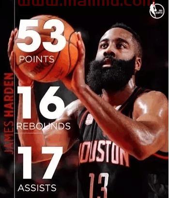 季后赛哈登对阵乔丹比分（哈登季后赛最强一战）