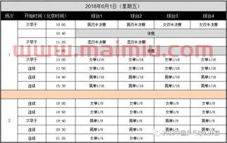 比赛日程