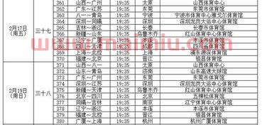 CBA*比赛时间表